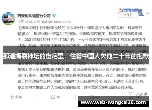 那道撕裂神坛的伤疤里，住着中国人欠他二十年的抱歉